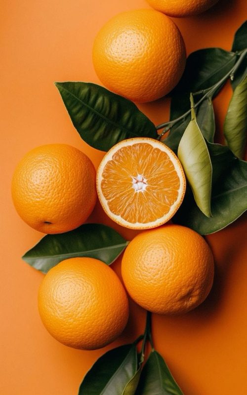 oranges-on-a-branch-апельсины-на-ветке-оранжевый-фон-обои-9_16-ии